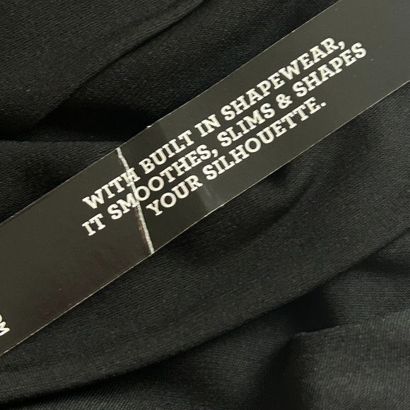 White House Black Market Shapewear Slimming Black Bandage Dress 14 Petite NWT - Picture 3 of 10